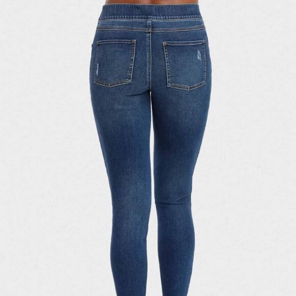 SPANX Distressed Ankle Skinny Jeans in Medium Wash sz Medium EUC - Picture 13 of 13